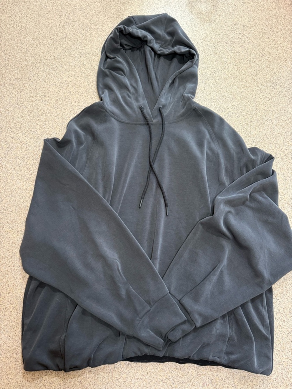 Athleta Sea Soft Bubble Hem Dark Charcoal Women's Hoodie